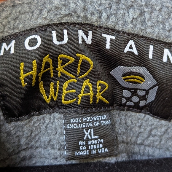 VTG 90s Mountain HardWear Color Block Fleece Vest XL Gray Black - Picture 3 of 8